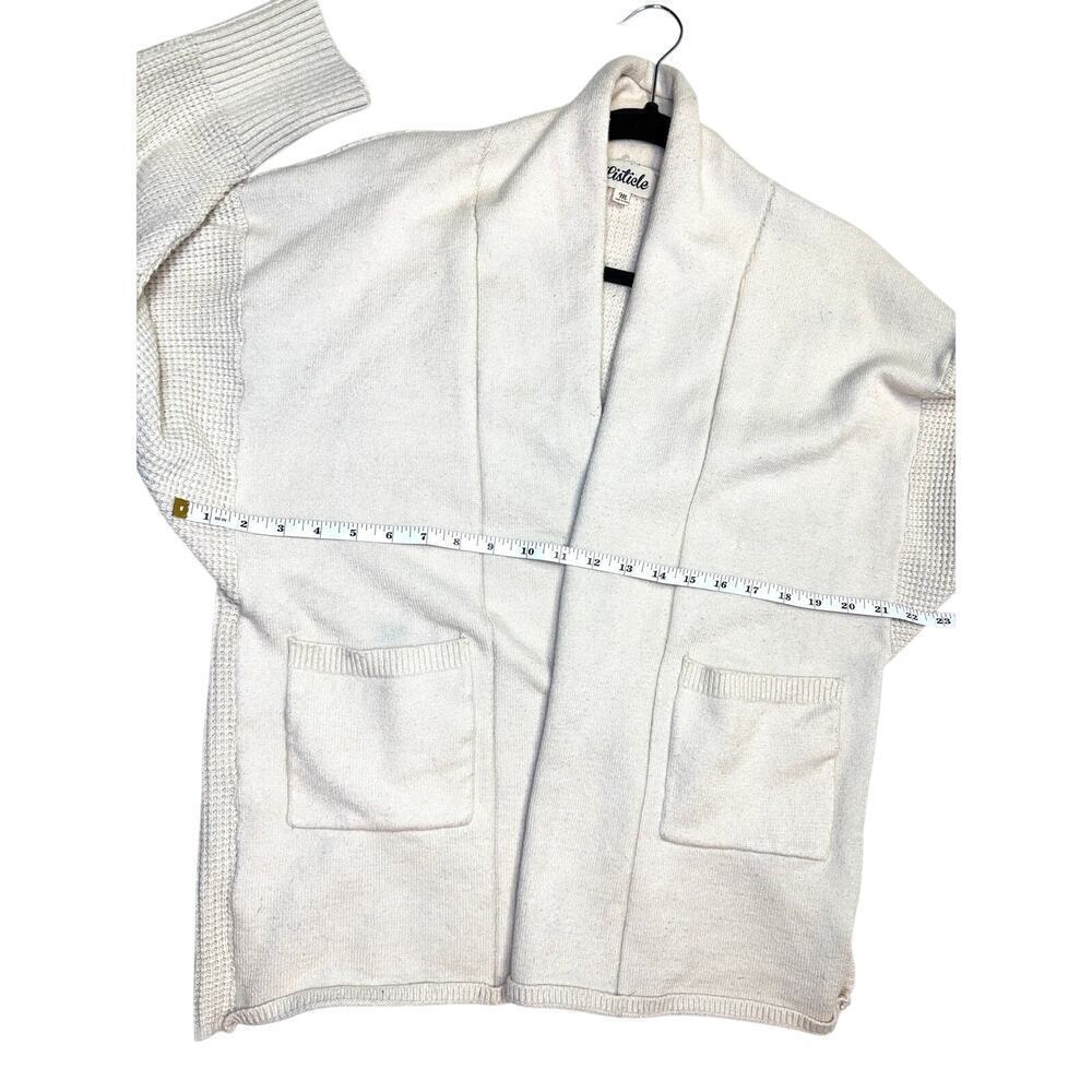Listicle, Oatmeal Colored, Women's Medium Cardigan, Ivory \ Off-White - Picture 4 of 7
